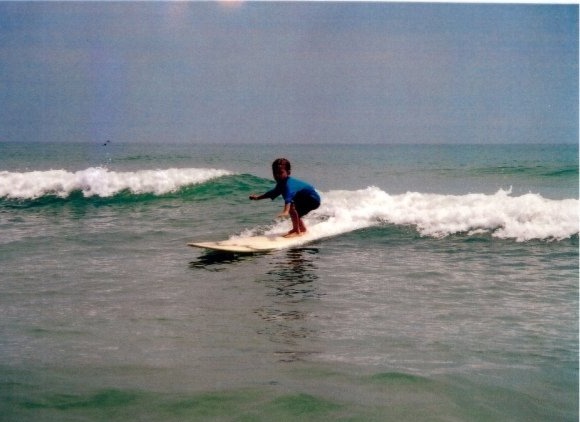 Troy Allen surfing at 4
